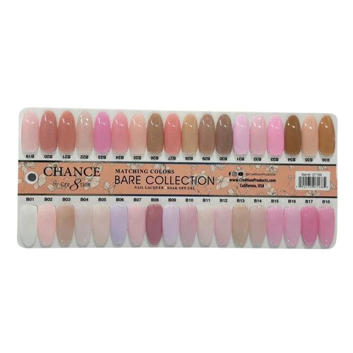 Cre8tion Chance Bare Gel/Lacquer Duo Bundle (36colors ) + FREE 1 set of color chart