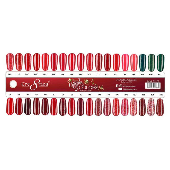 Cre8tion Matching Christmas Gel/Lacquer Duo Bundle (36colors ) + FREE 1 set of color chart